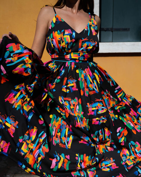 Zeta Dress Black Paintings