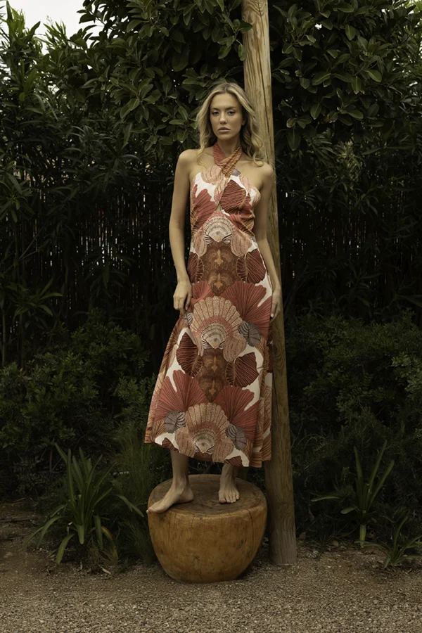 MELIA LONG DRESS CORAL