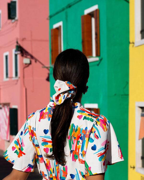 Zoya Scrunchie (White Paintings)