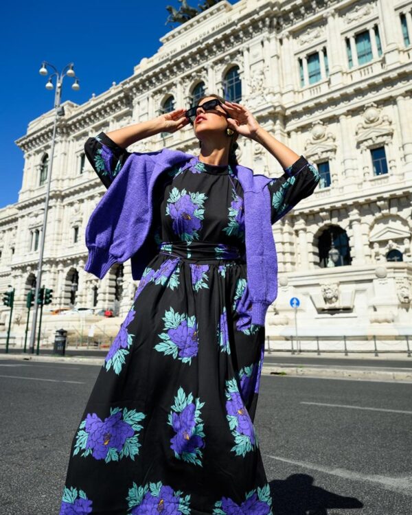 Maya Dress (violet blossom)