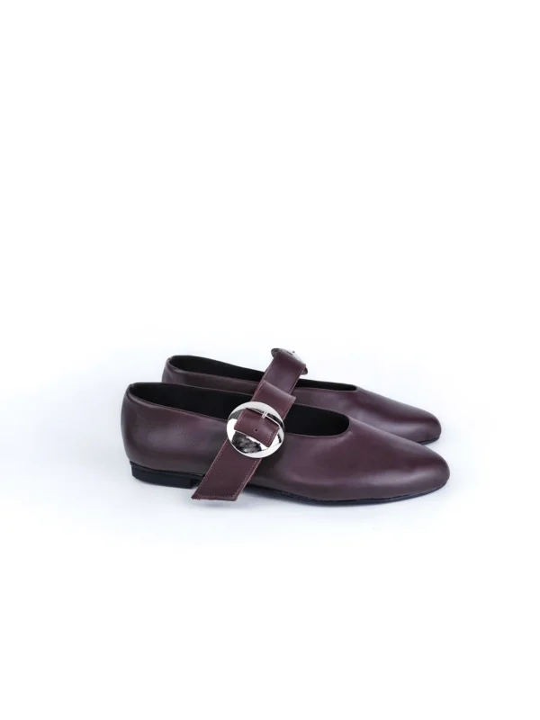 FLORENCE BROWN LEATHER BALLERINAS