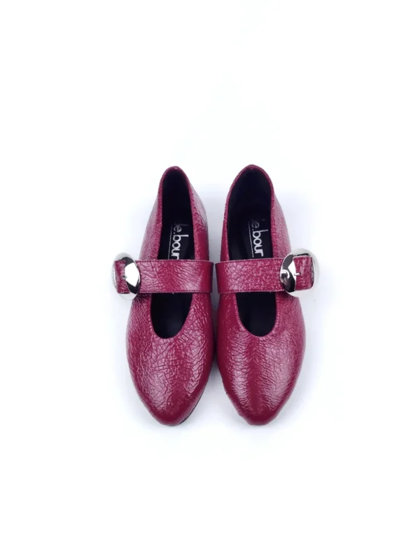 FLORENCE WINE RED GLOSSY LEATHER BALLERINAS
