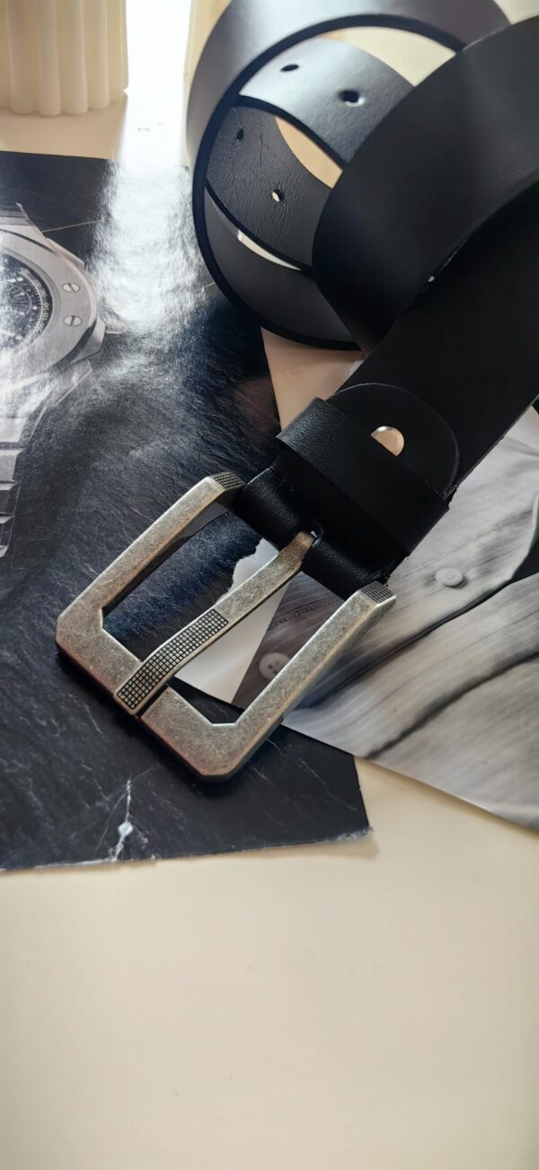 Ανδρική δερμάτινη ζώνη silver