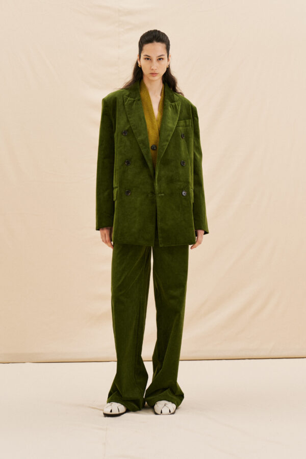 corduroy green blazer