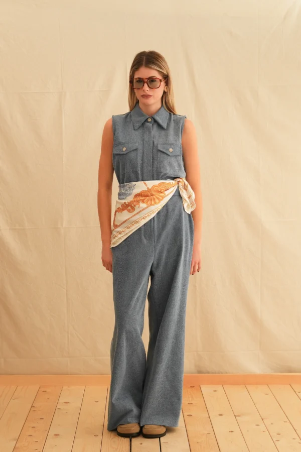 Denim Safari Jumpsuit