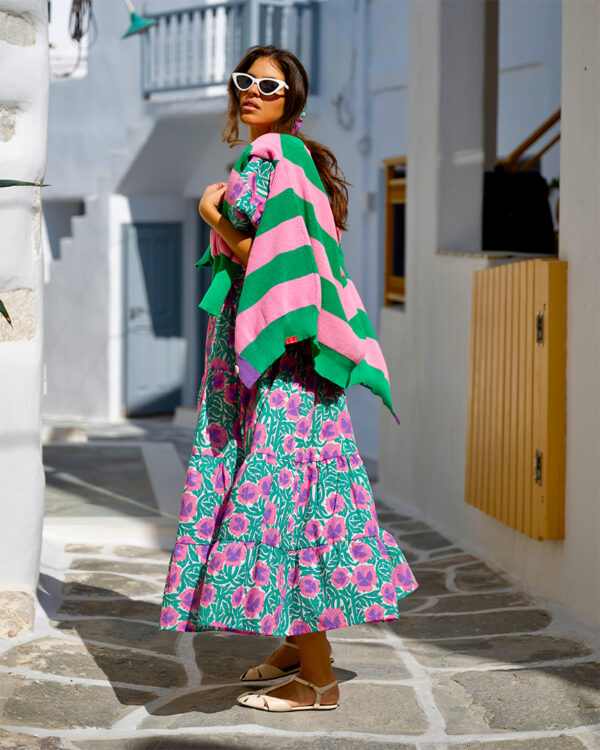 Rita Dress (Green Pink)