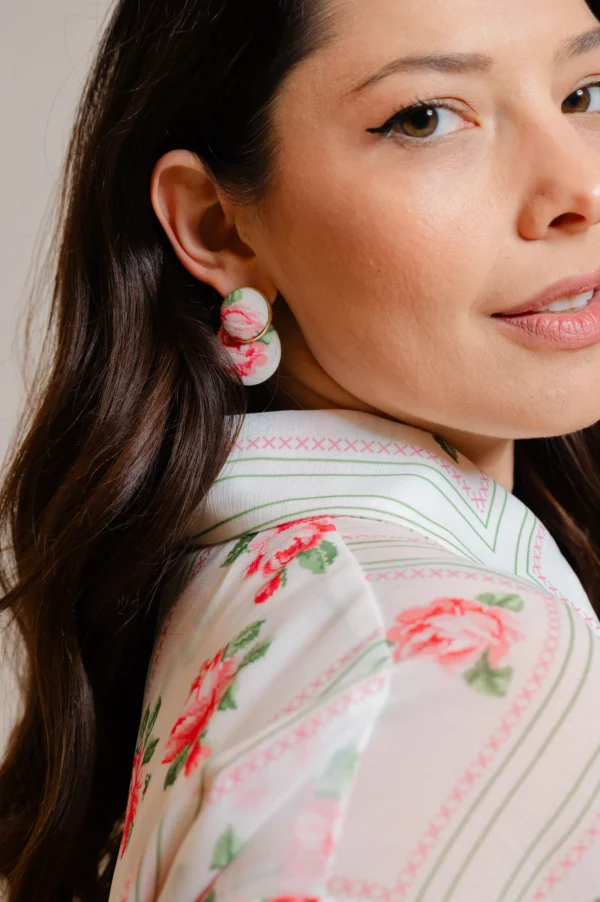 PINK ROSE EARRINGS
