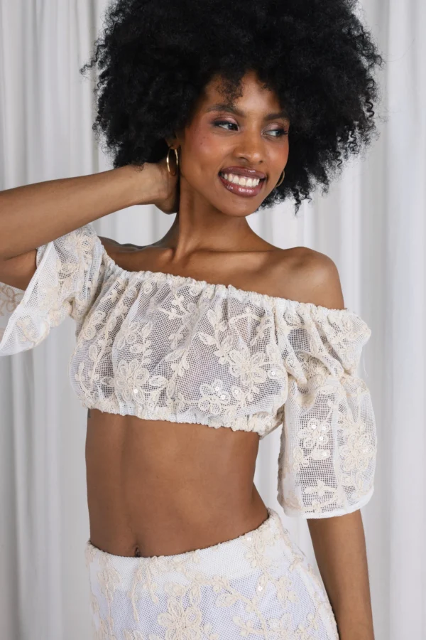 NARCISSUS TOP VOLAN SLEEVES
