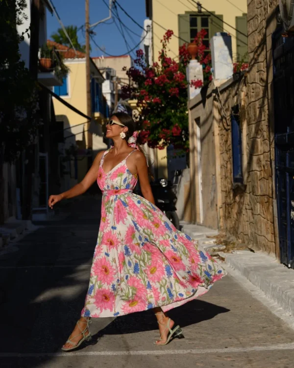 Zeta Dress (White Sunflowers)