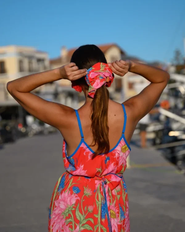 Zoya Scrunchie (Pink Sunflowers)
