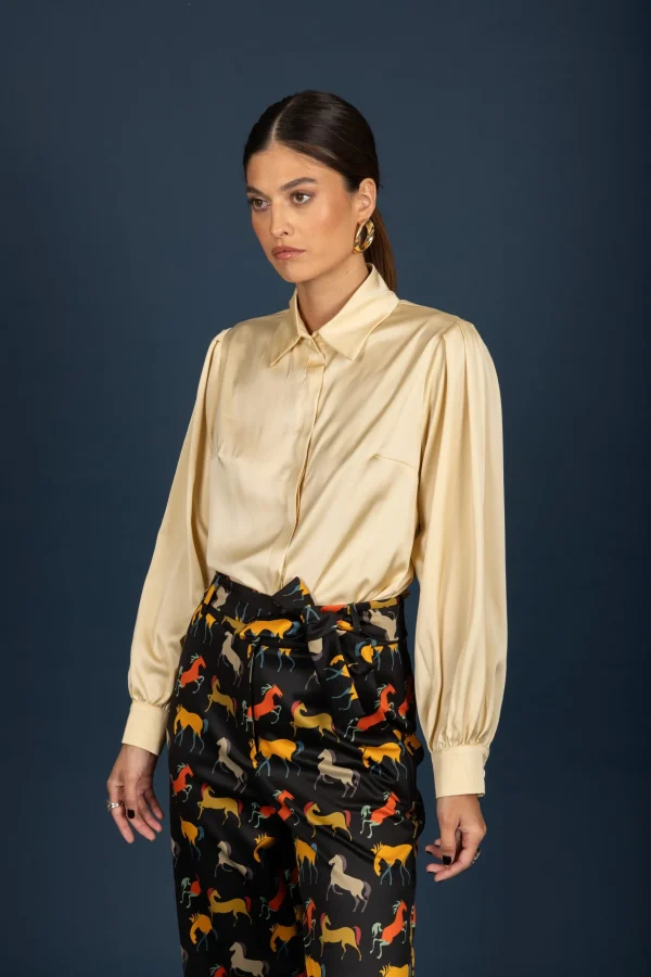 Denise satin shirt (Butter)