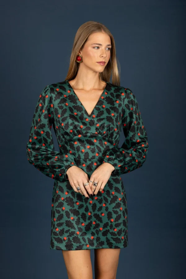 Diane suede v-neck dress