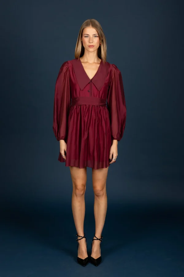 Gary chiffon dress (Wine)