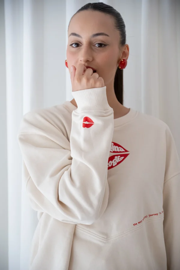 Sweet Lips Vanilla Oversized Sweatshirt