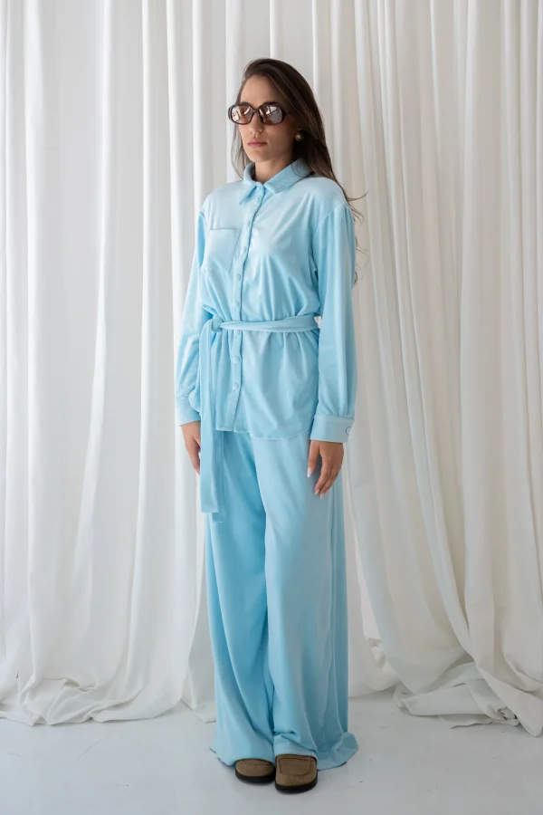 Baby Blue Velvet Set