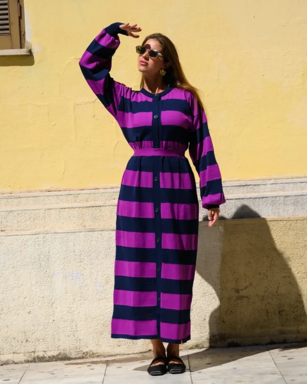 Alexia Cardigan Dress (Blue & Purple)